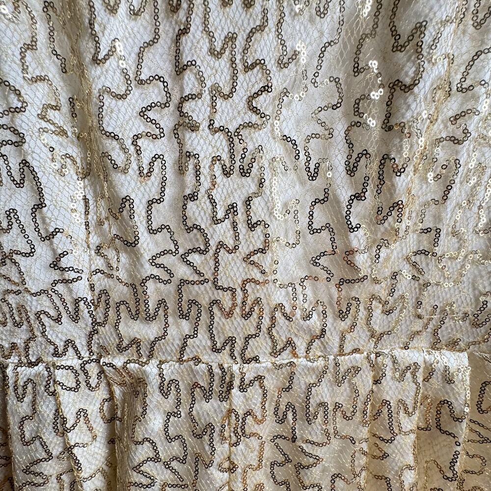 JIBRI Gold Sequined Sculptural Jumpsuit - Picture 3 of 9